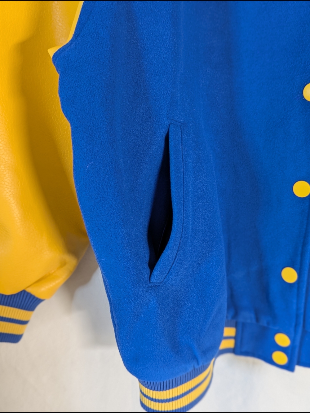 wild fable Blue and Yellow Button-Up Varsity Jacket XS NEW - Picture 11 of 11